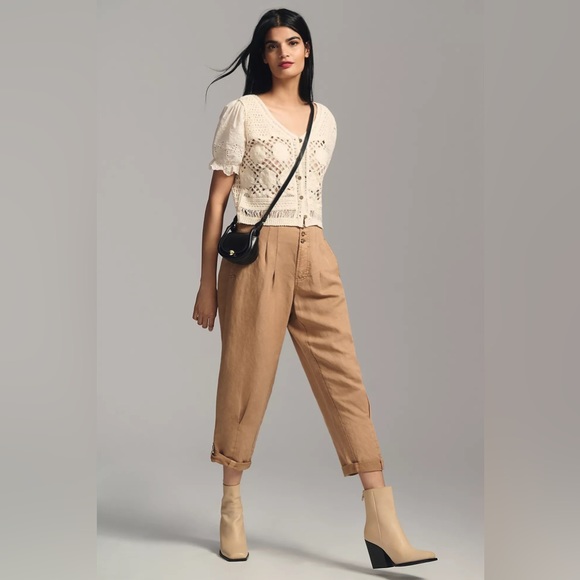 Anthropologie NVLT Cropped Puff-Sleeve Cardigan Sweater - Picture 4 of 4